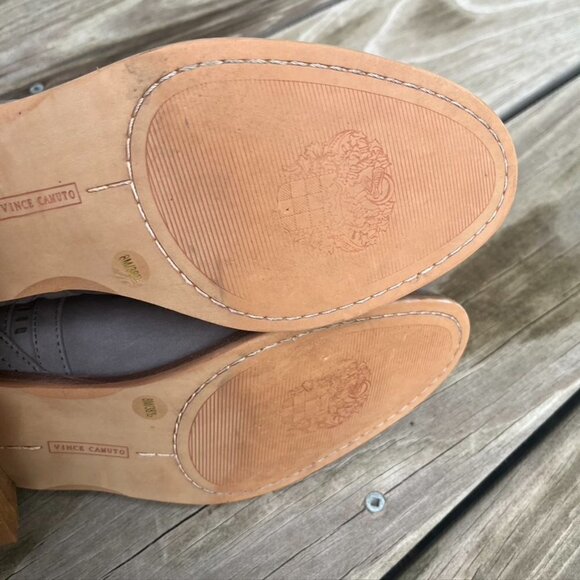 Vince Camuto Gray Leather Pimmy Ankle Boots Size 8 - Picture 10 of 11